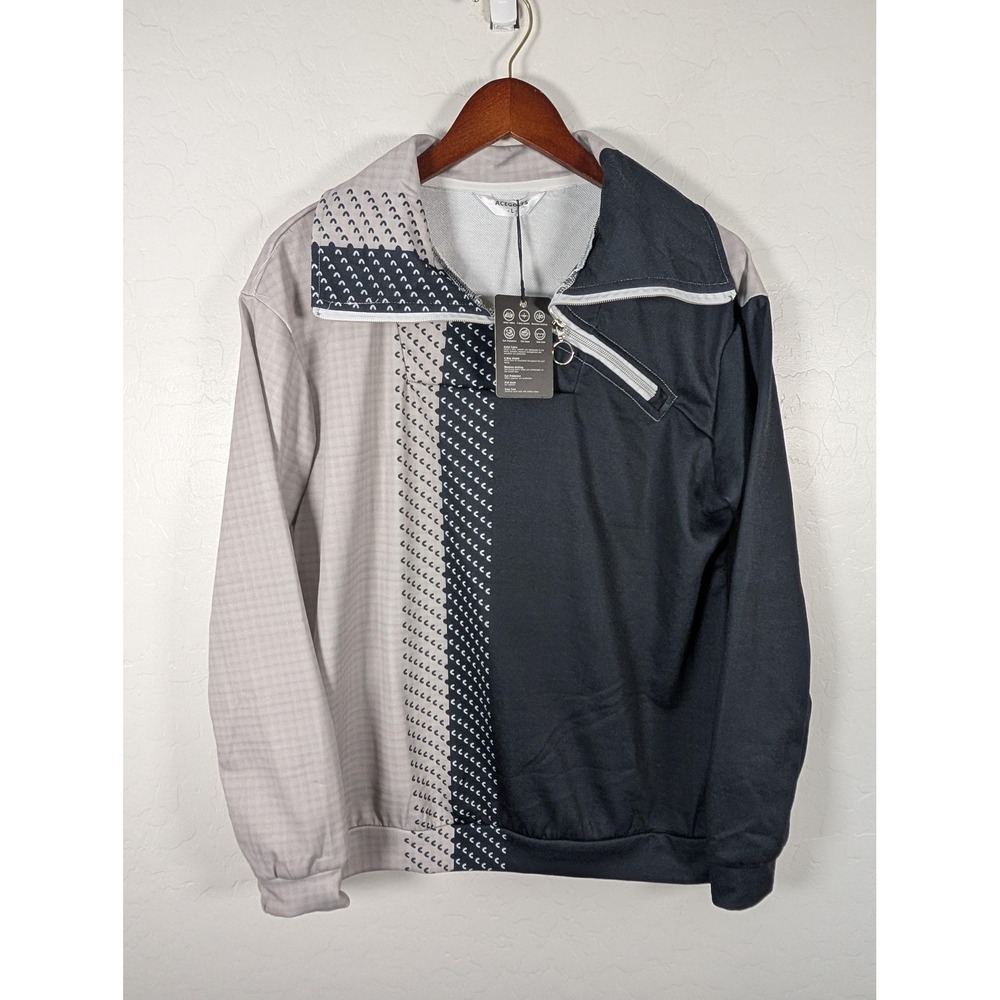 ACEGOLFS Jacket‎ Womens Large Gray 1/4 Zip Windbreaker Golf Lightweight Stretch